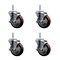 Service Caster 4 Inch Maroon Polyurethane Wheel Swivel 58 Inch Threaded Stem Caster Set with Brake SCC SCC-TS20S414-PPUB-MRN-TLB-58212-4 - alternate 1